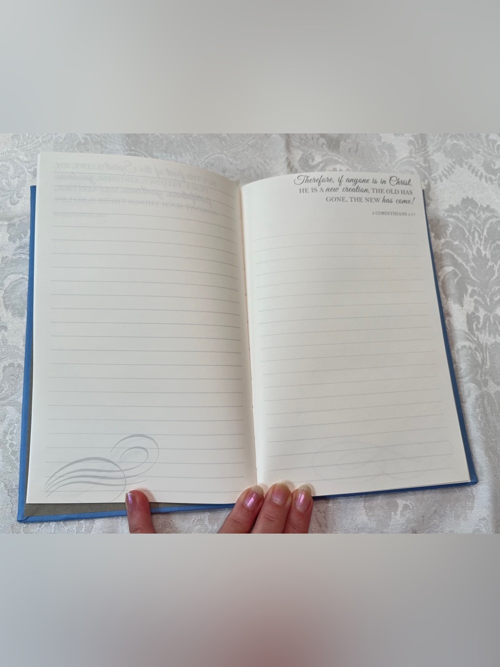 Journal Inspirational Notebook ‘Faith’ in Hardcover Blue with Gold Foil - Picture 3 of 6
